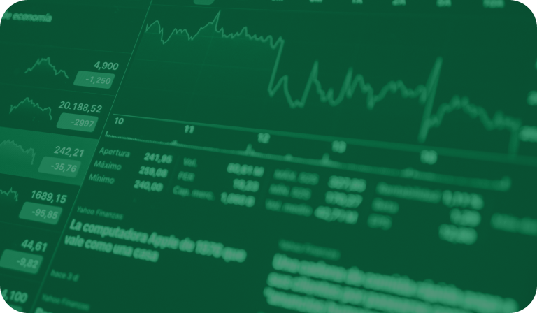 Trading screens with financial data