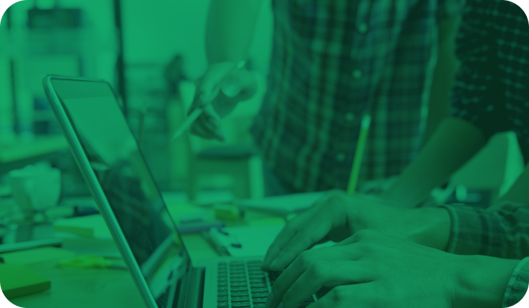 Developer working on laptop